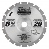 63020 Carbide Tipped Floor King Comparable to Roberts® 10-47-6, Designed for Jamb/Undercut 10-46 & 10-55 Saws 6-3/16 Inch Dia x 20T ATB, 18 Deg, 20mm Concave Bore