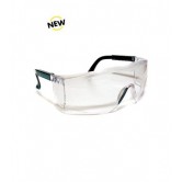 SG-005 Safety Glasses with Clear Frame, Black Ear Pieces and Solid Nose Bridge
