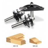 440-18 Carbide Tipped Ogee Stile & Rail 2-Piece Set 9/32 Radius x 1-5/8 Dia x 1-1/16 x 1/2 Inch Shank with Ball Bearing for 3/4 to 1 Inch Material