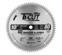 10081 Carbide Tipped Ti-Cut™ Fine Crosscut & Cutoff 10 Inch Dia x 80T TCG, 10 Deg, 5/8 Bore