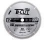 12100 Carbide Tipped Ti-Cut™ Fine Crosscut & Cutoff 12 Inch Dia x 100T TCG, 10 Deg, 1 Inch Bore